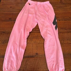 Aviator Nation Pink and Black Sweatpantd